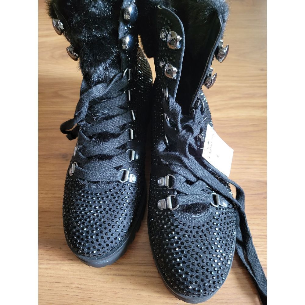 NWT Express Black Sequin Combat Boot‎ NWT - image 6